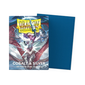 Dragon Shield Blue & Silver - Matte Dual Sleeves - Standard Size 100ct