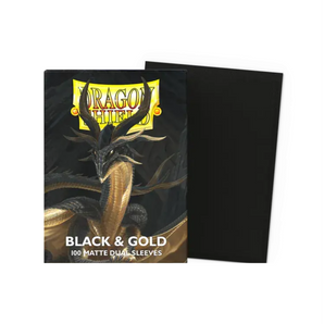 Dragon Shield Black & Gold - Matte Dual Sleeves - Standard Size 100ct