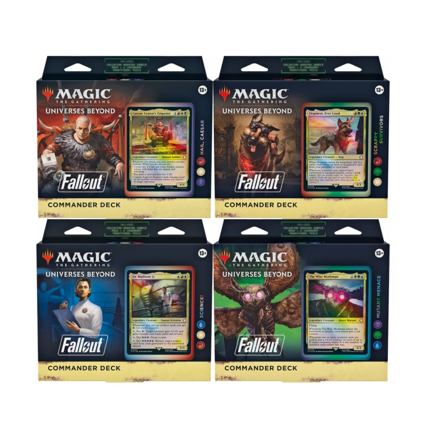 Magic Omega Fallout Box Alle 4 Fallout Commander Deck - Magic the gathering