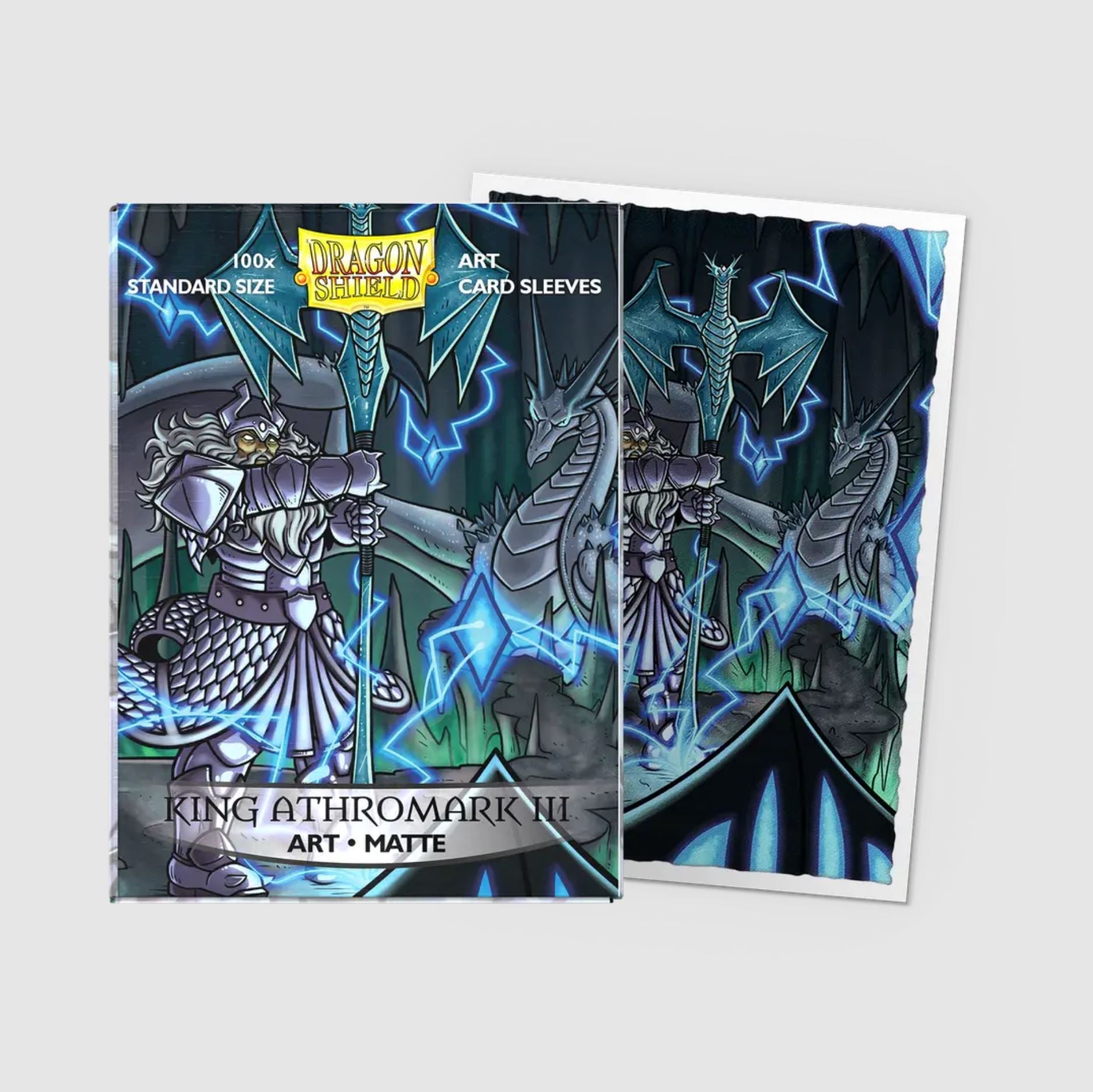 Dragon Shield Matte Art Card Sleeves - "Royals King Athromark III" Design, 100 Count Pack For MTG, Pokémon