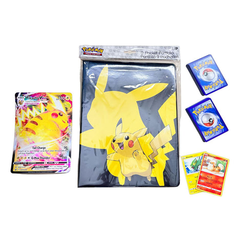 100 stk. Pokemon kort + Collector Mappe + Oversized Pikachu